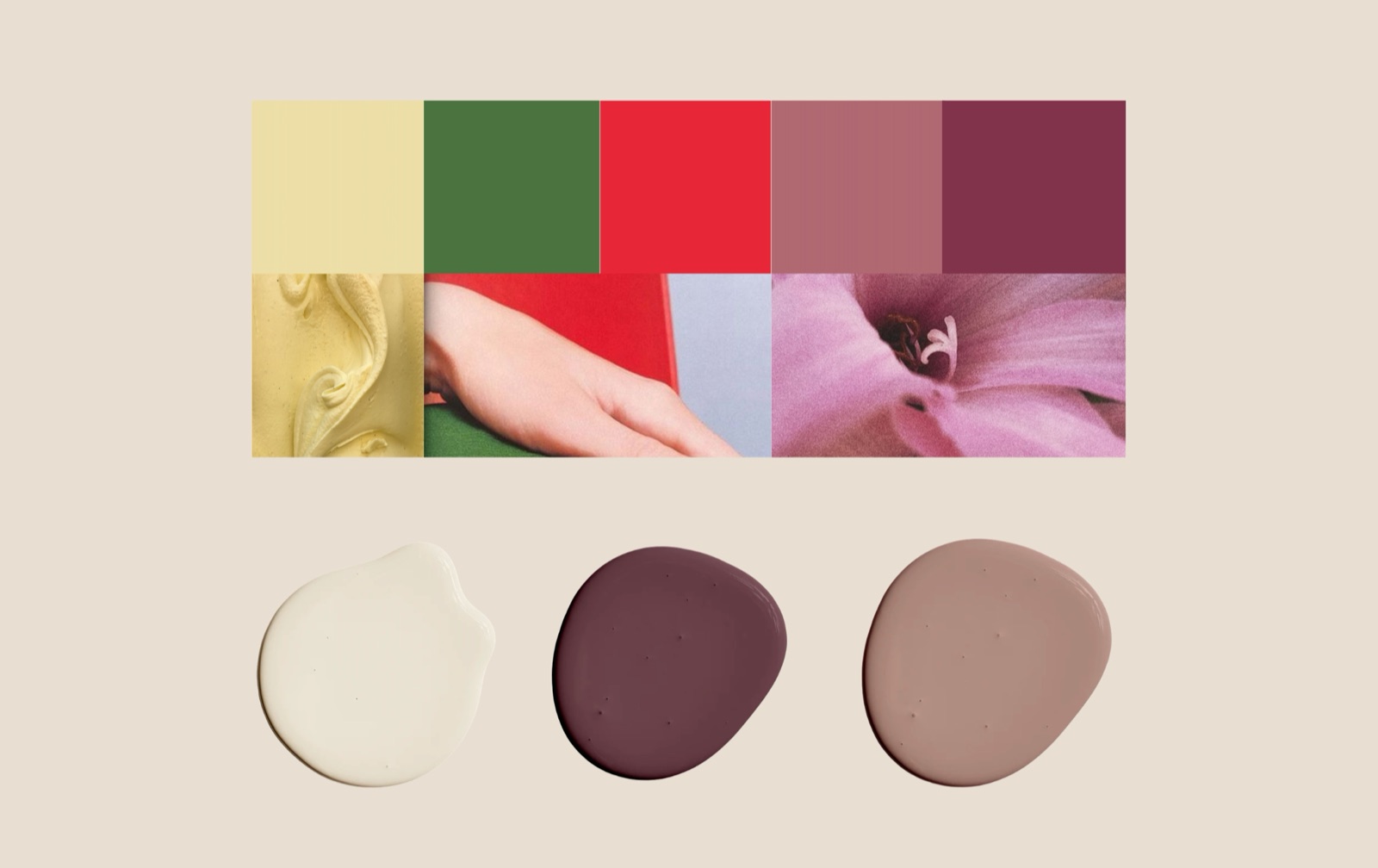 Colour palette and paint swatches for the bedroom refresh
